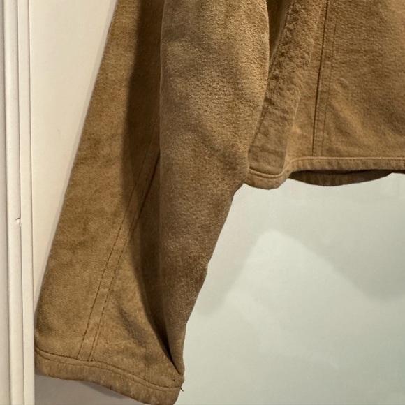 Live a Little Brown Suede Leather Jacket Blazer Size S Western Rustic Moto Chic - Picture 9 of 16
